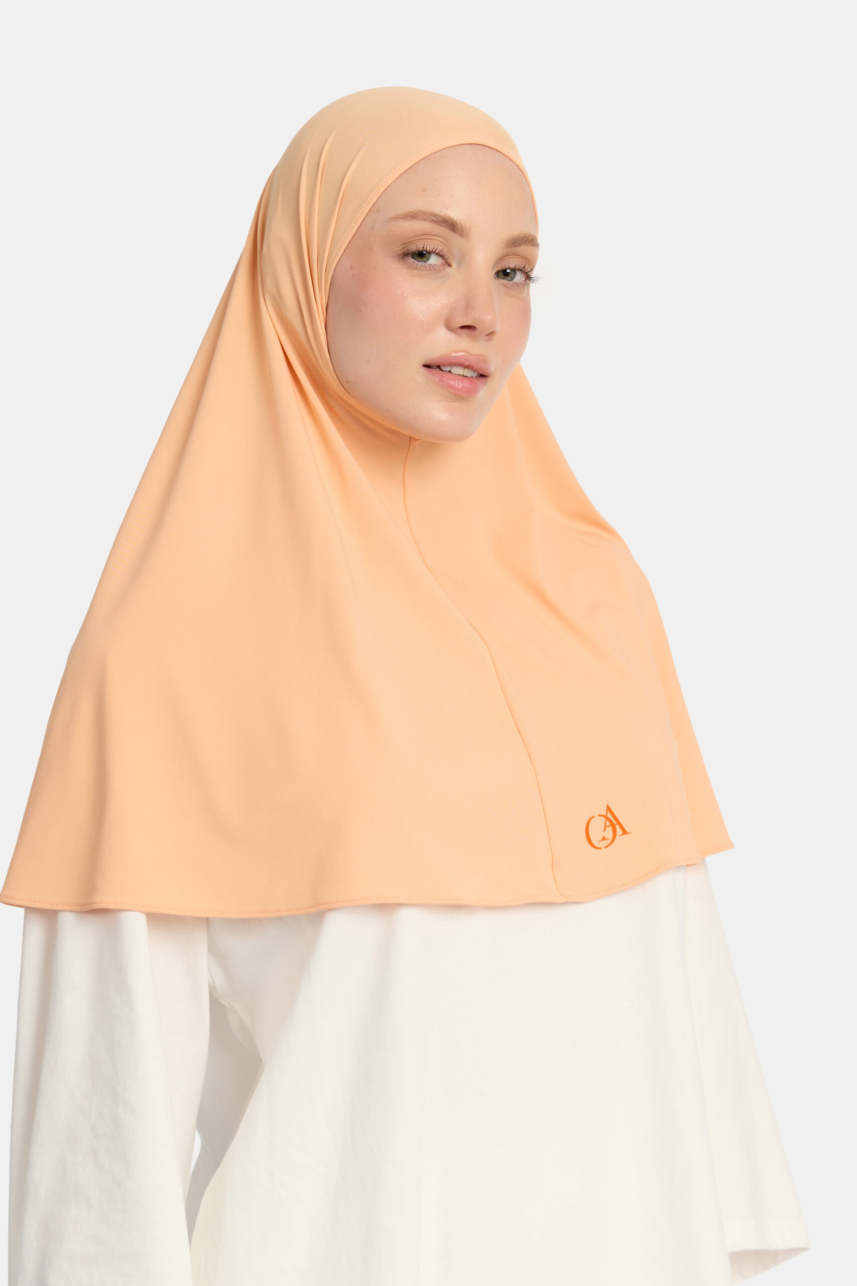 Breathable jersey hijab Powder Orange