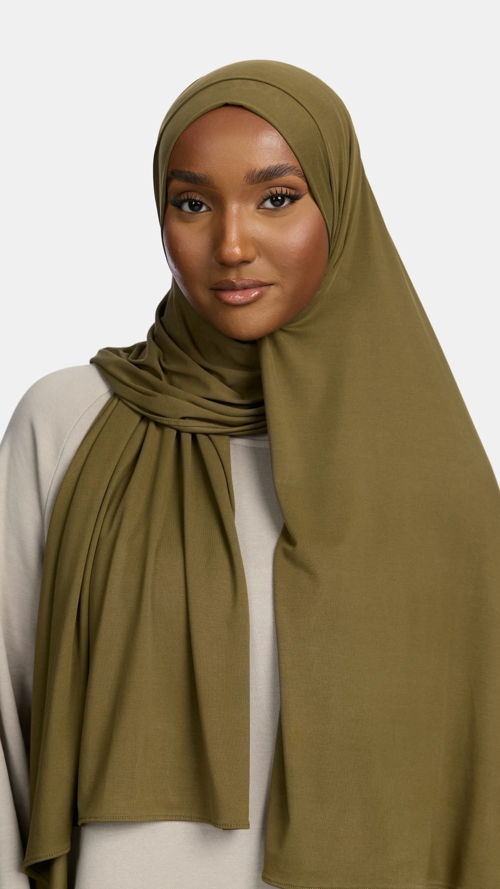 Breathable jersey scarf Khaki
