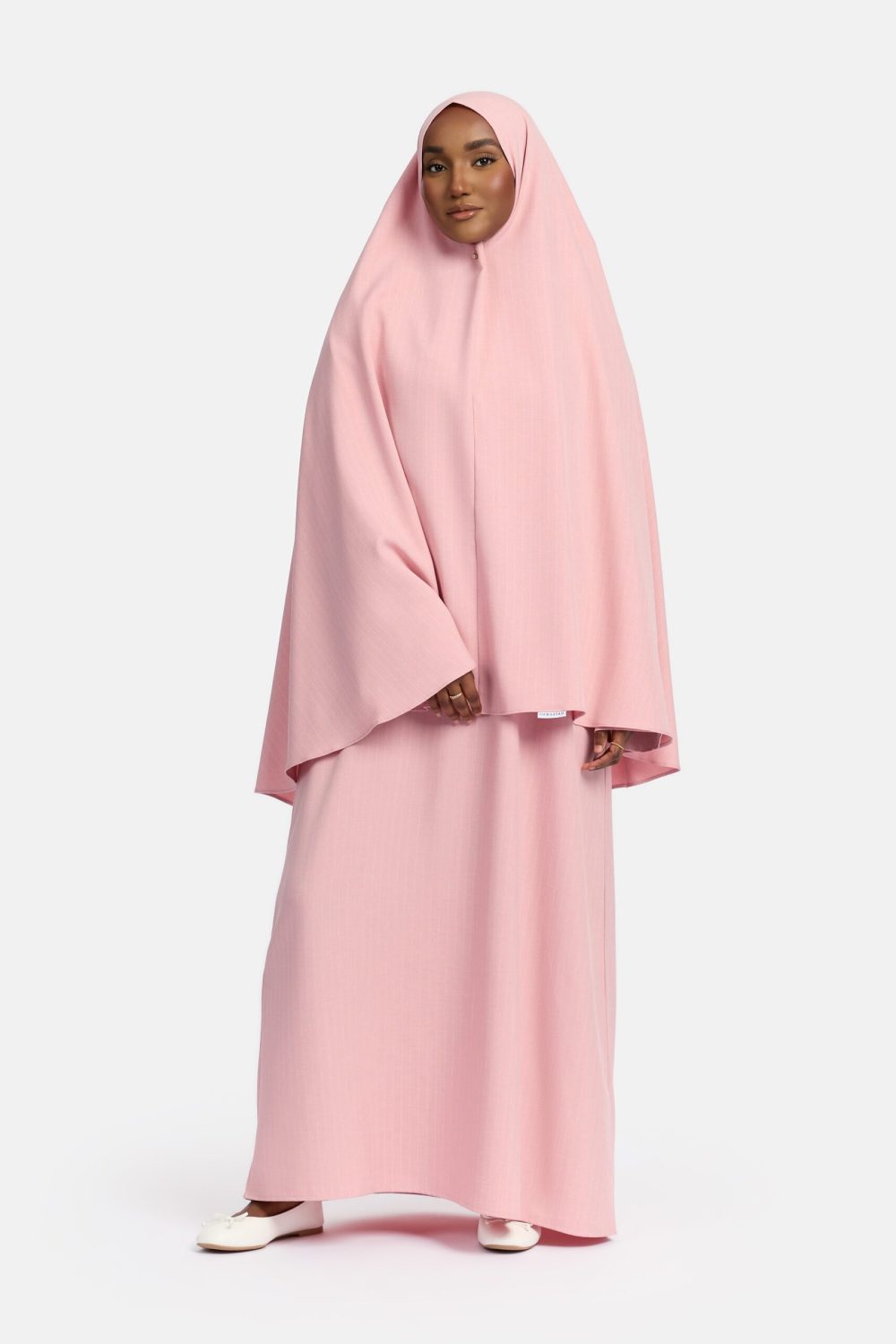 Pinstripe khimar Pink - Afbeelding 2