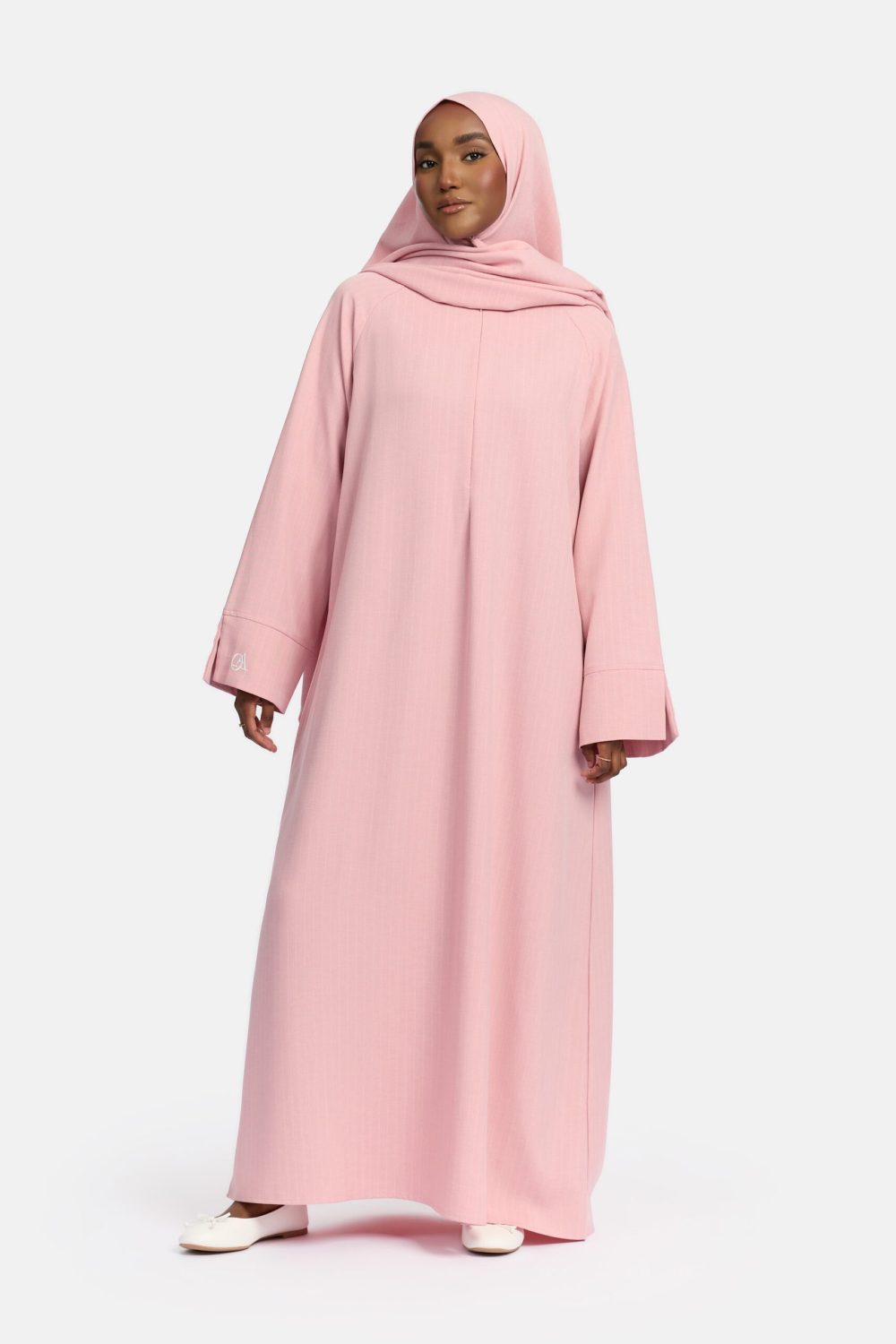 Pinstripe abaya Pink - Afbeelding 2