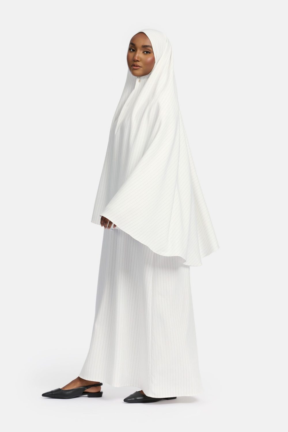 Pinstripe khimar Off White - Afbeelding 2