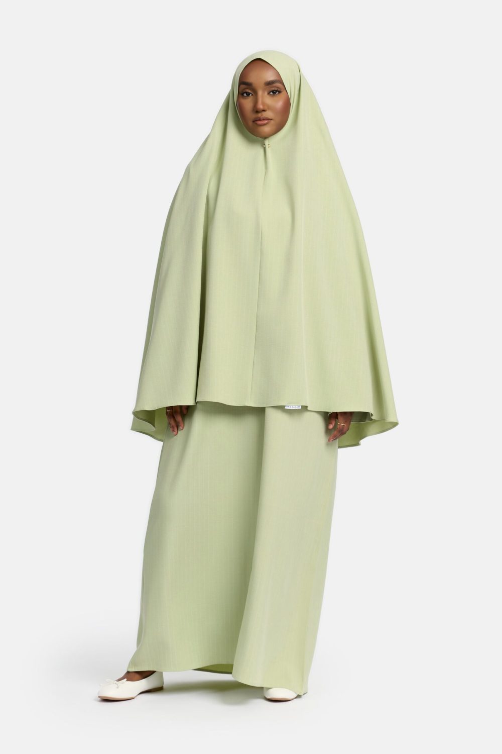 Pinstripe khimar Pastel mint - Afbeelding 2