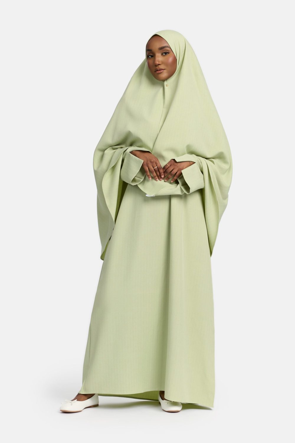 Pinstripe khimar Pastel mint