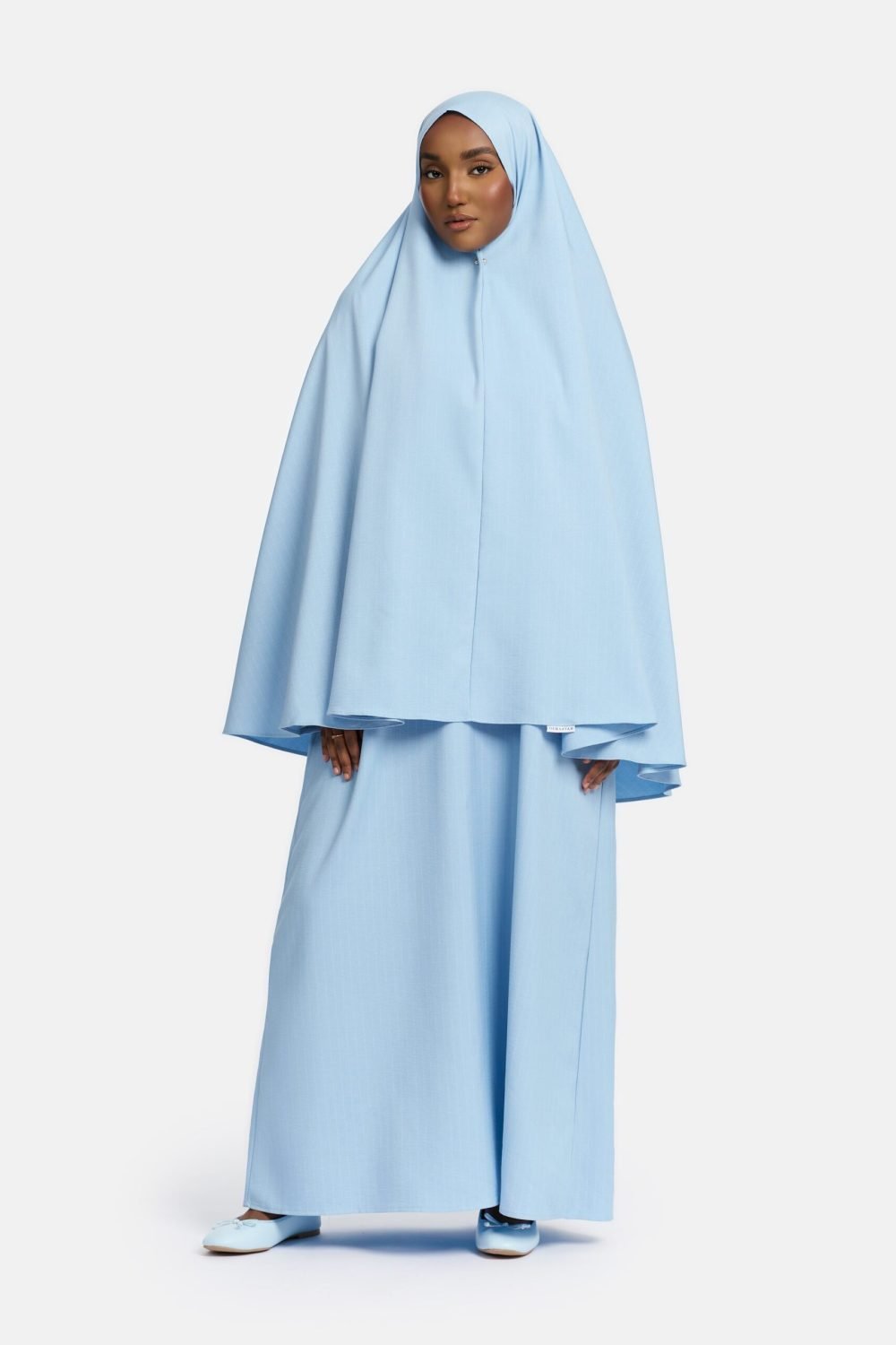 Pinstripe khimar Sky Blue - Afbeelding 3