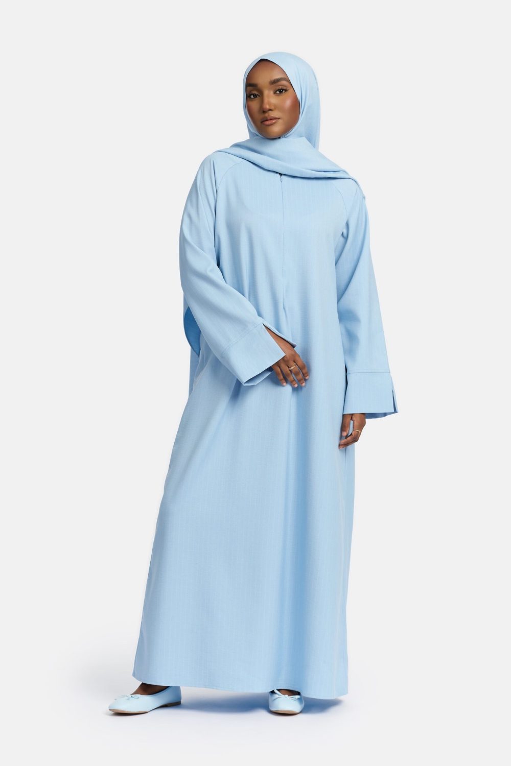 Pinstripe abaya Sky Blue