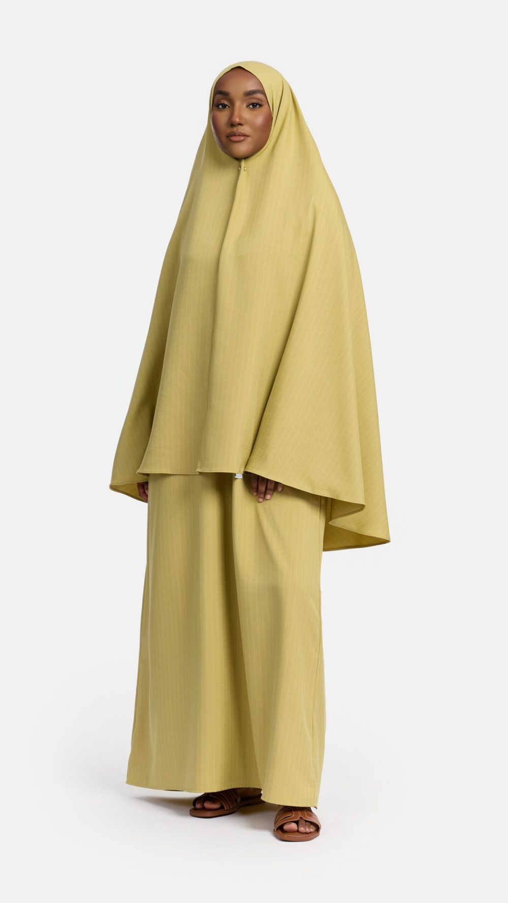 Pinstripe khimar Lime Green