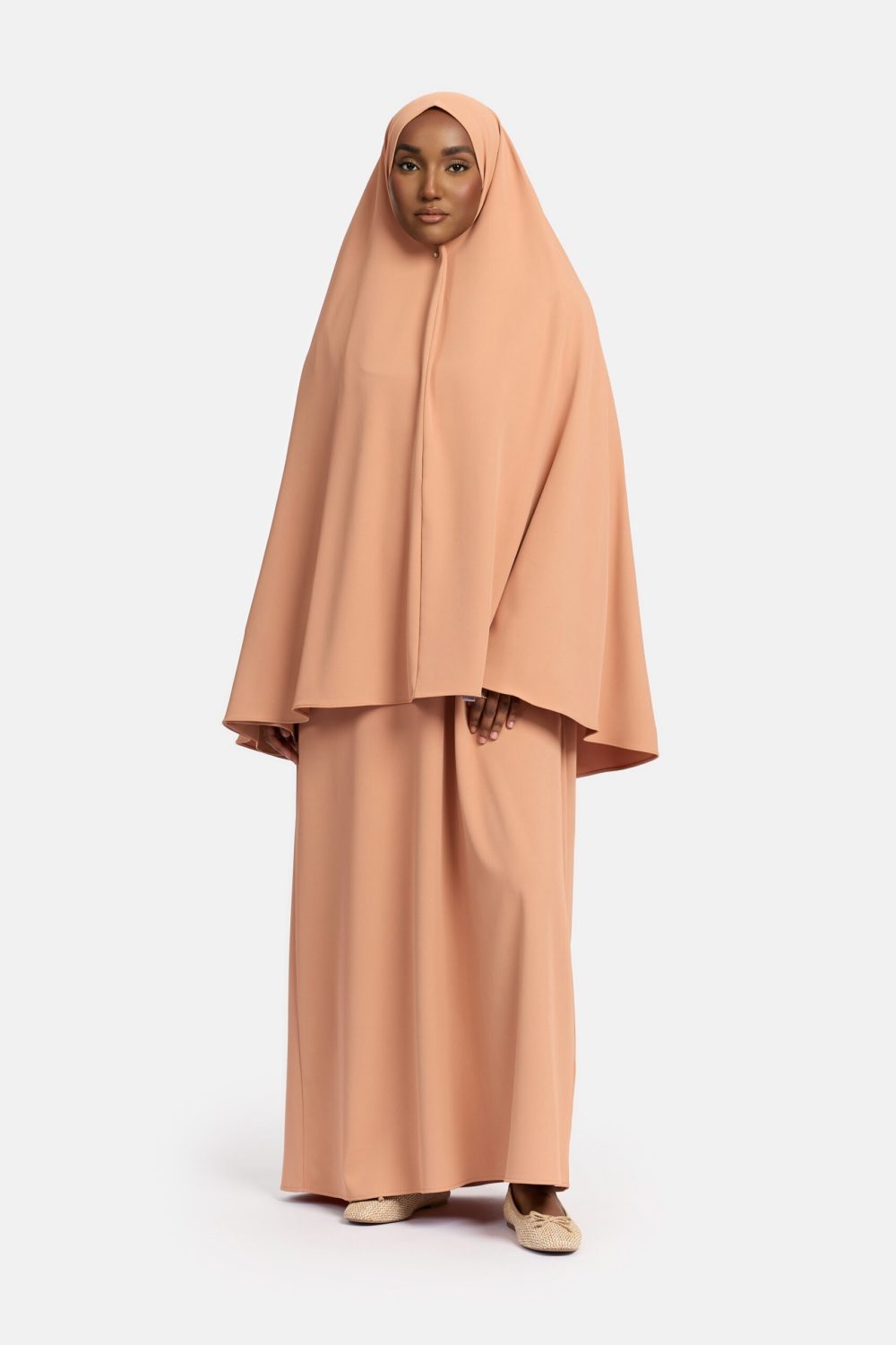 Heup khimar Pastel Orange (Farasha Collectie)