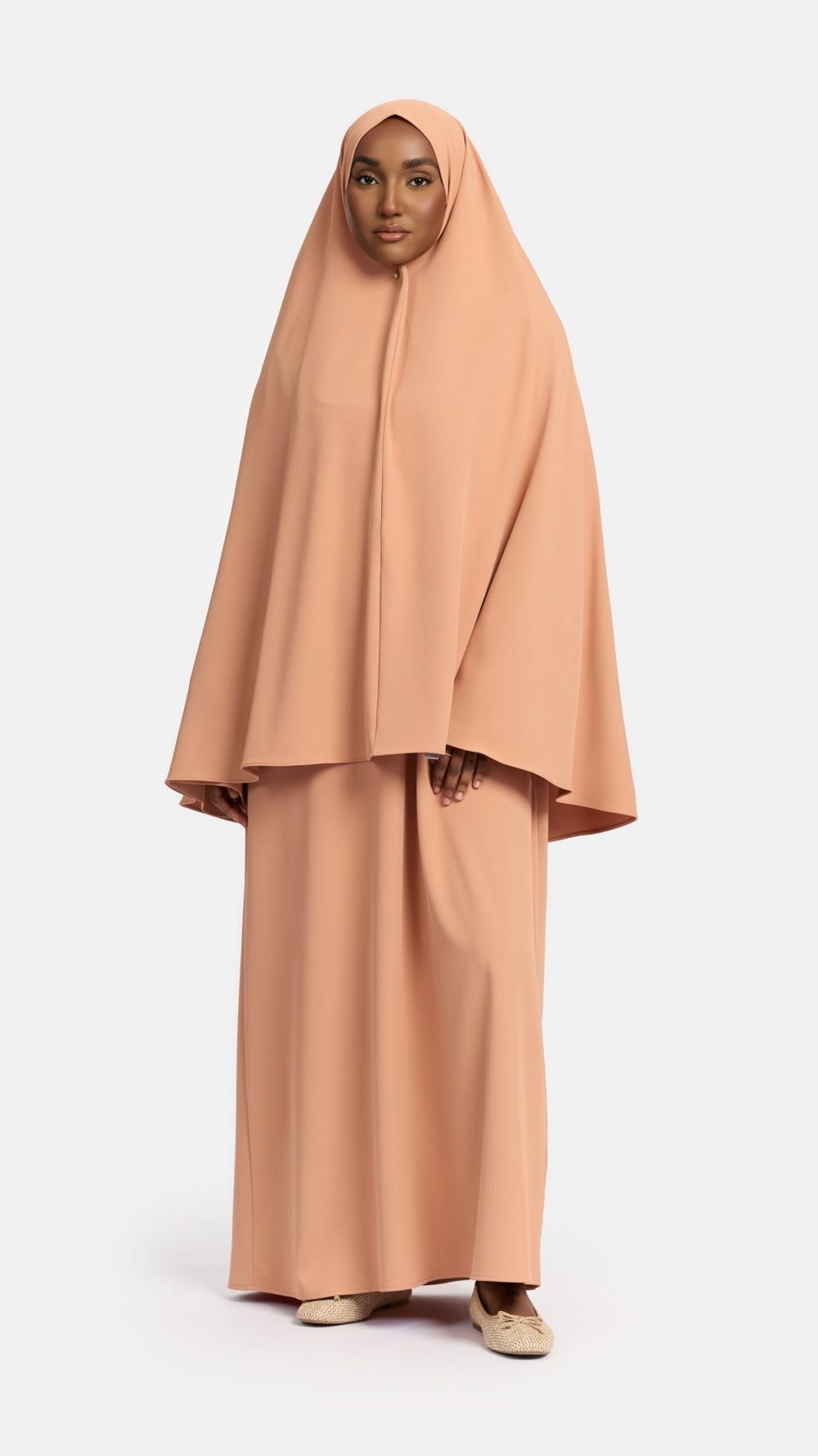Heup khimar Pastel Orange (Farasha Collectie)