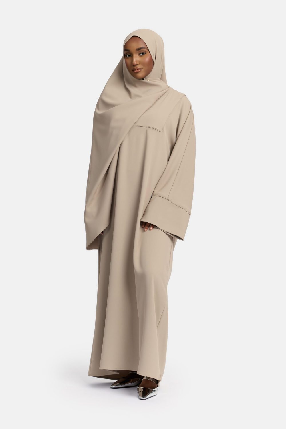Farasha Éclat abaya Soft Taupe - Afbeelding 2