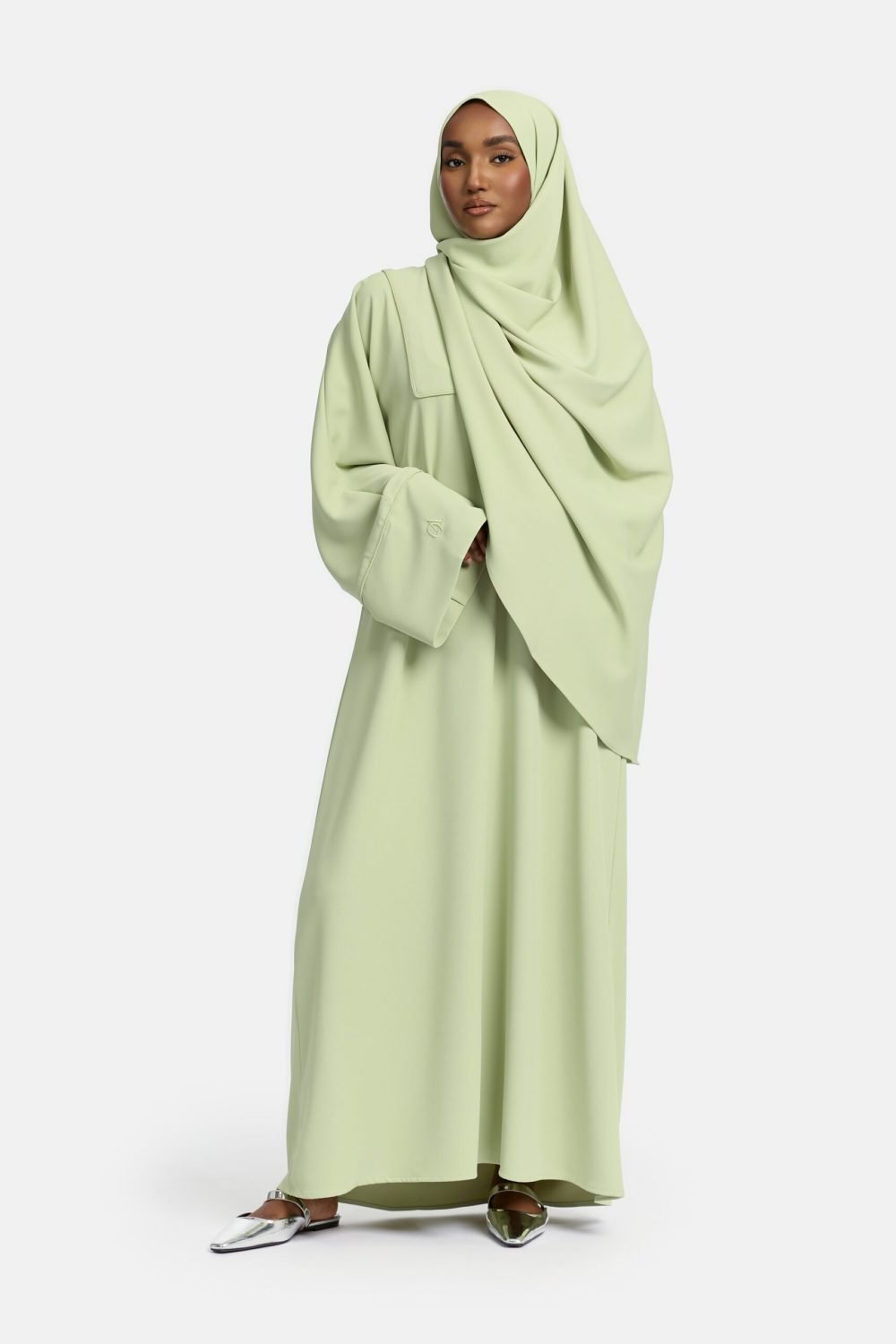 Farasha Éclat abaya Pastel Green - Afbeelding 2