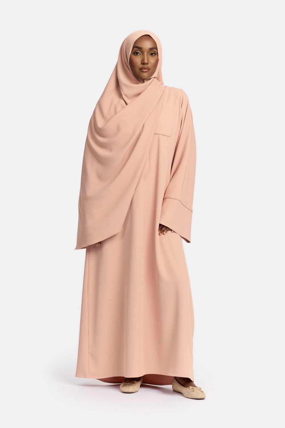 Farasha Éclat abaya Soft Peach - Afbeelding 3