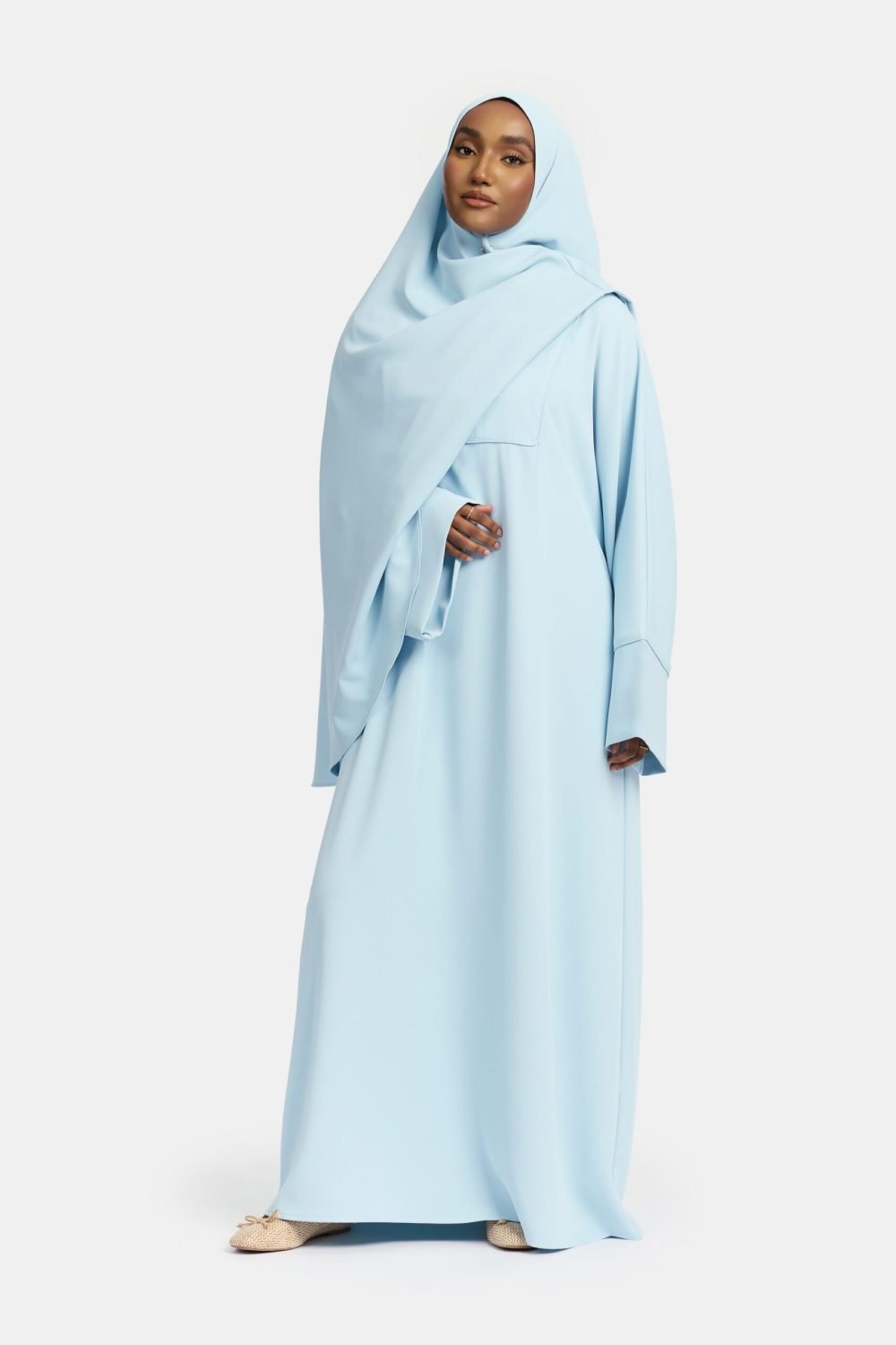 Farasha Éclat abaya Pastel Blue - Afbeelding 3