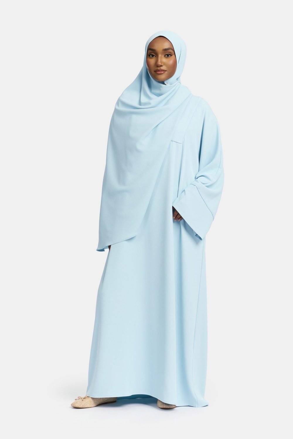 Farasha Éclat abaya Pastel Blue - Afbeelding 2