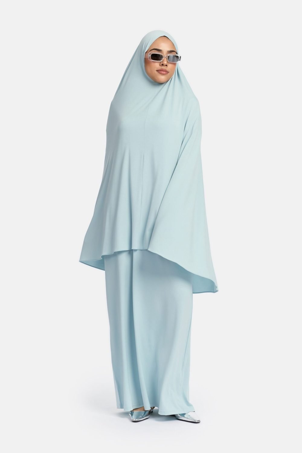 Jersey abaya set Baby Blue