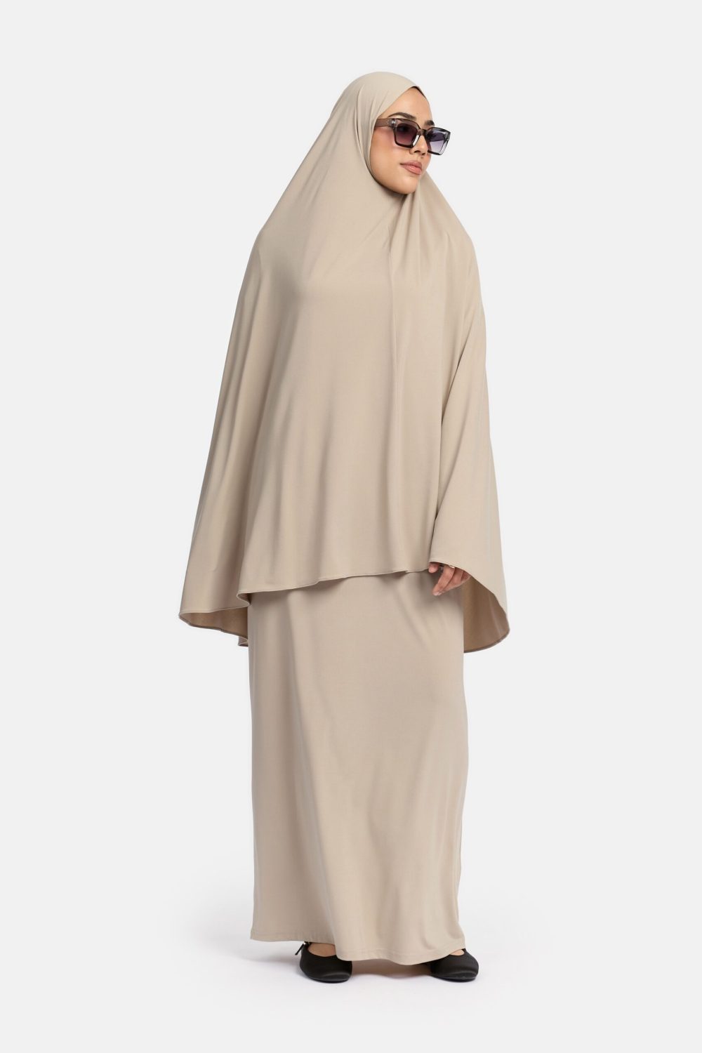 Jersey abaya set Pure Bone