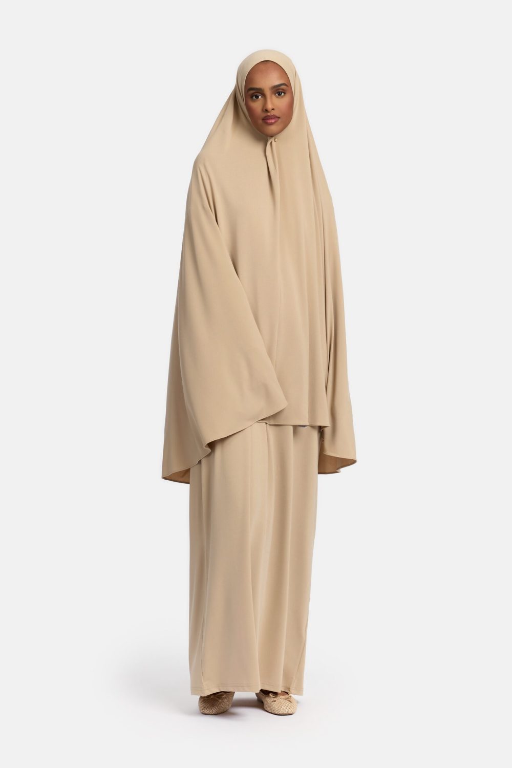 Jersey abaya set Latte