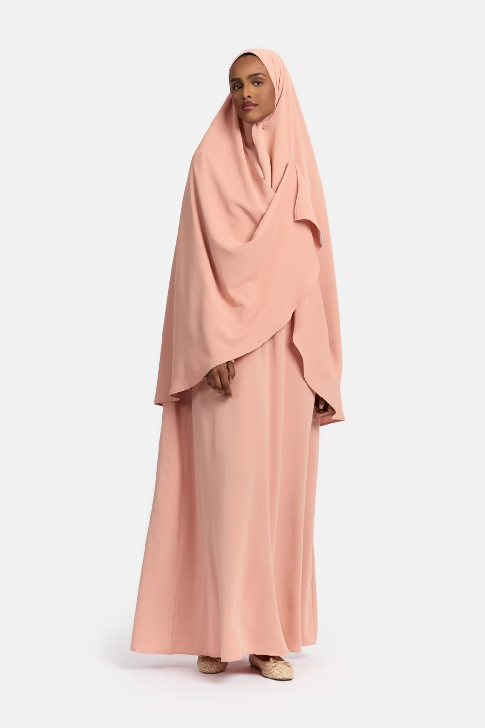 Magnet abaya and khimar set Apricot
