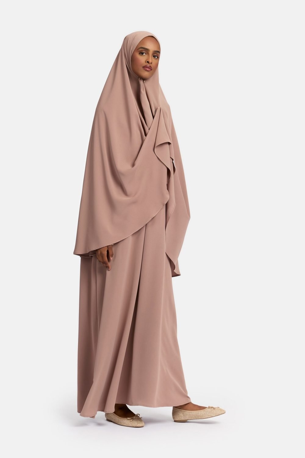 Magnet abaya and khimar set Dark Taupe - Afbeelding 2
