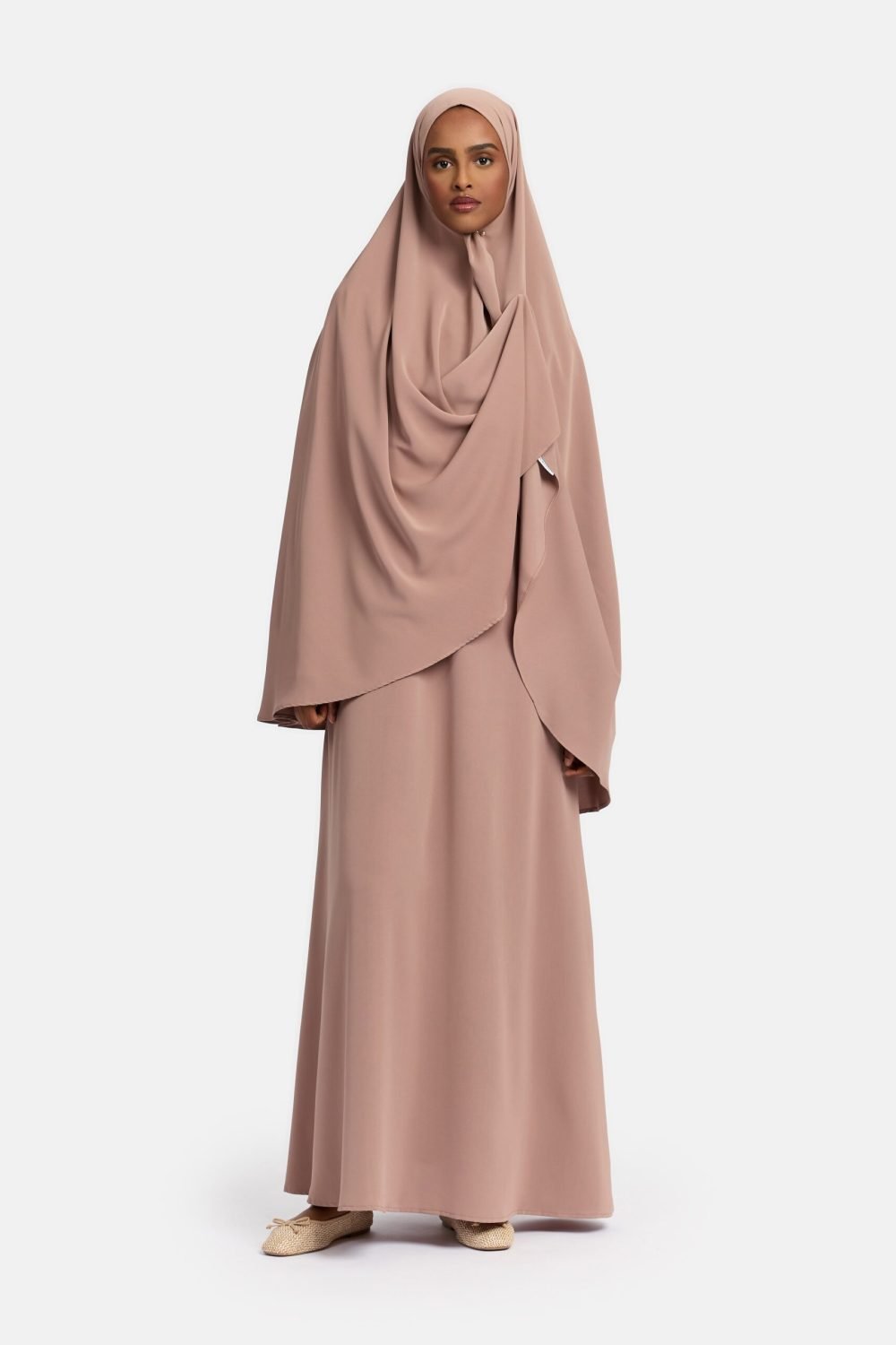 Magnet abaya and khimar set Dark Taupe
