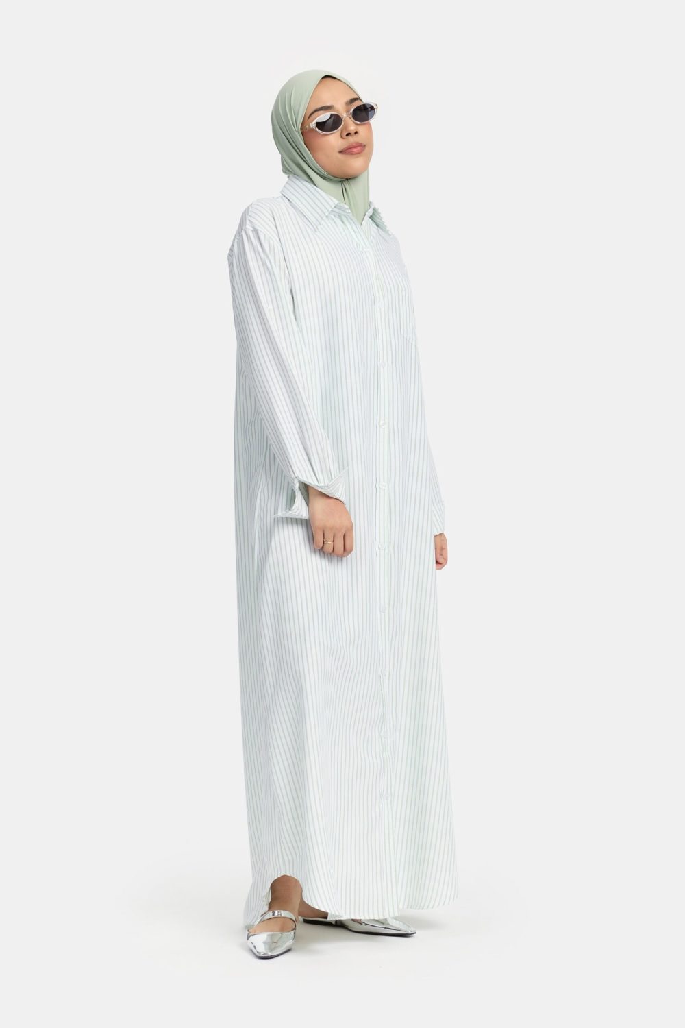 Pinstripe Blouse Green - Afbeelding 2