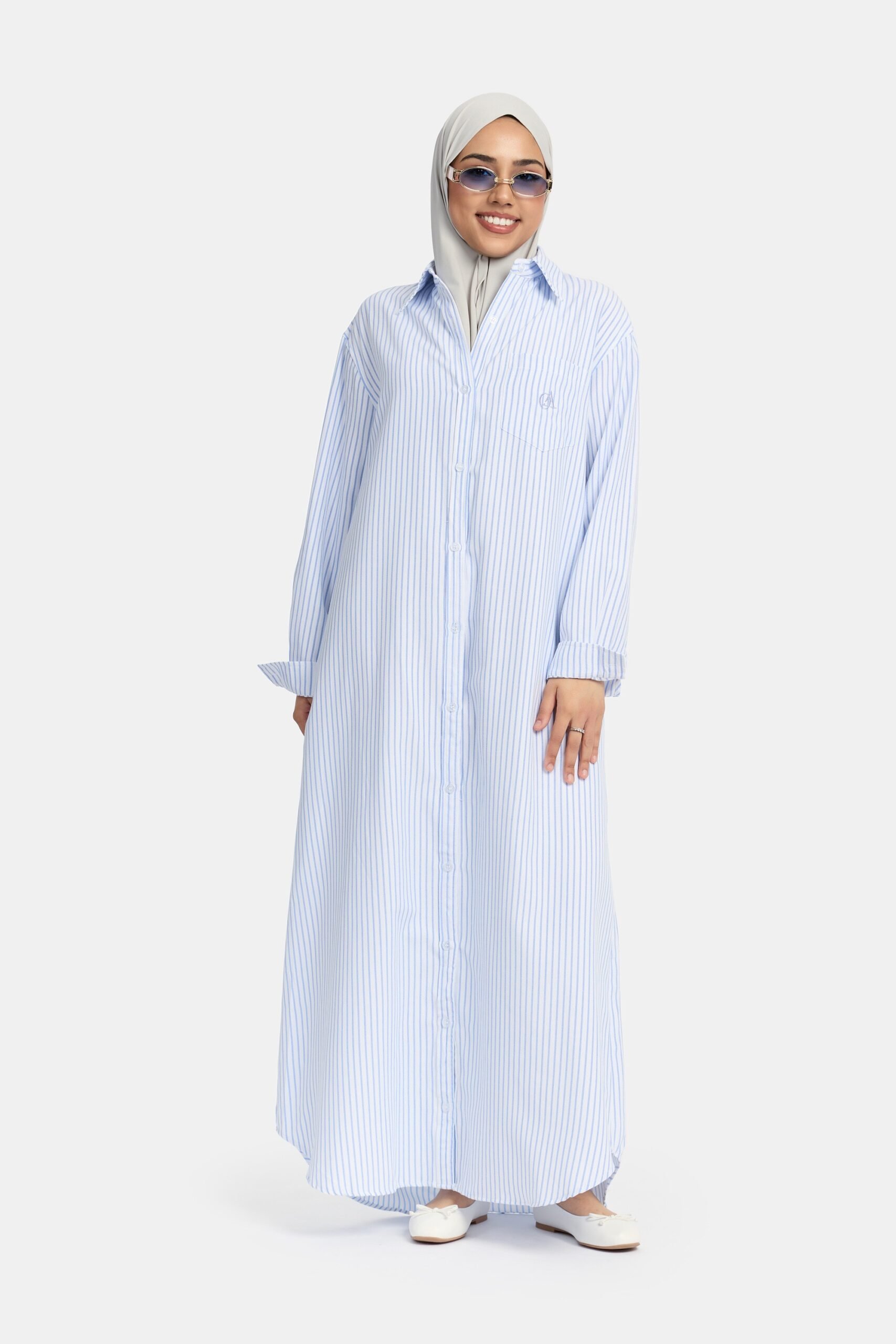 Pinstripe Blouse Blue