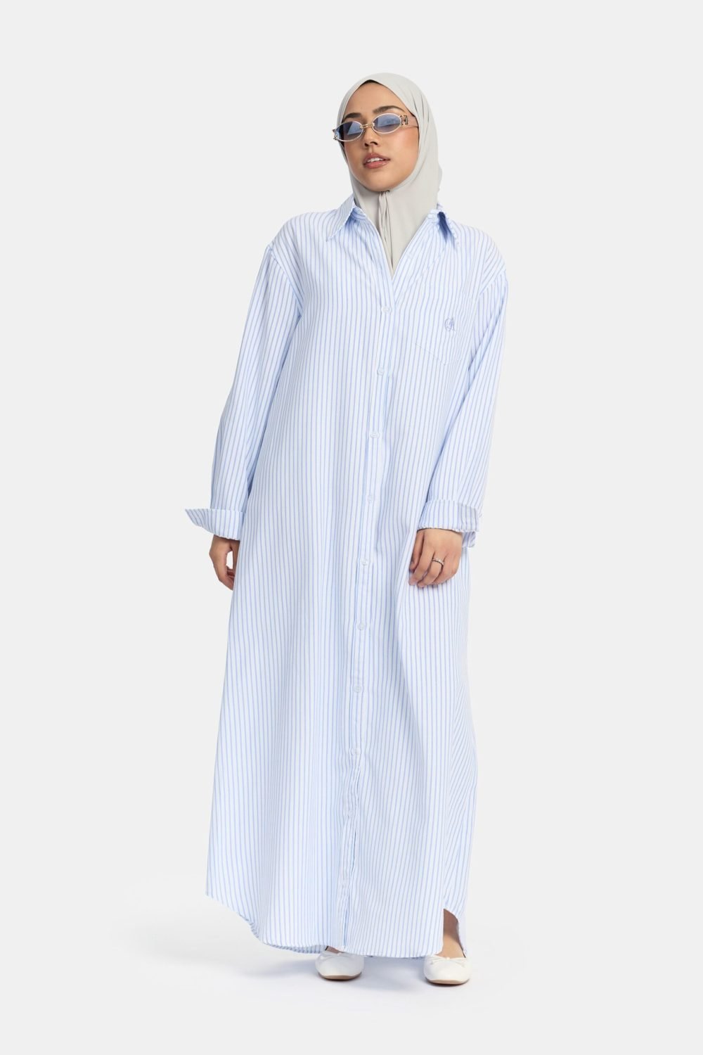 Pinstripe Blouse Blue - Afbeelding 2