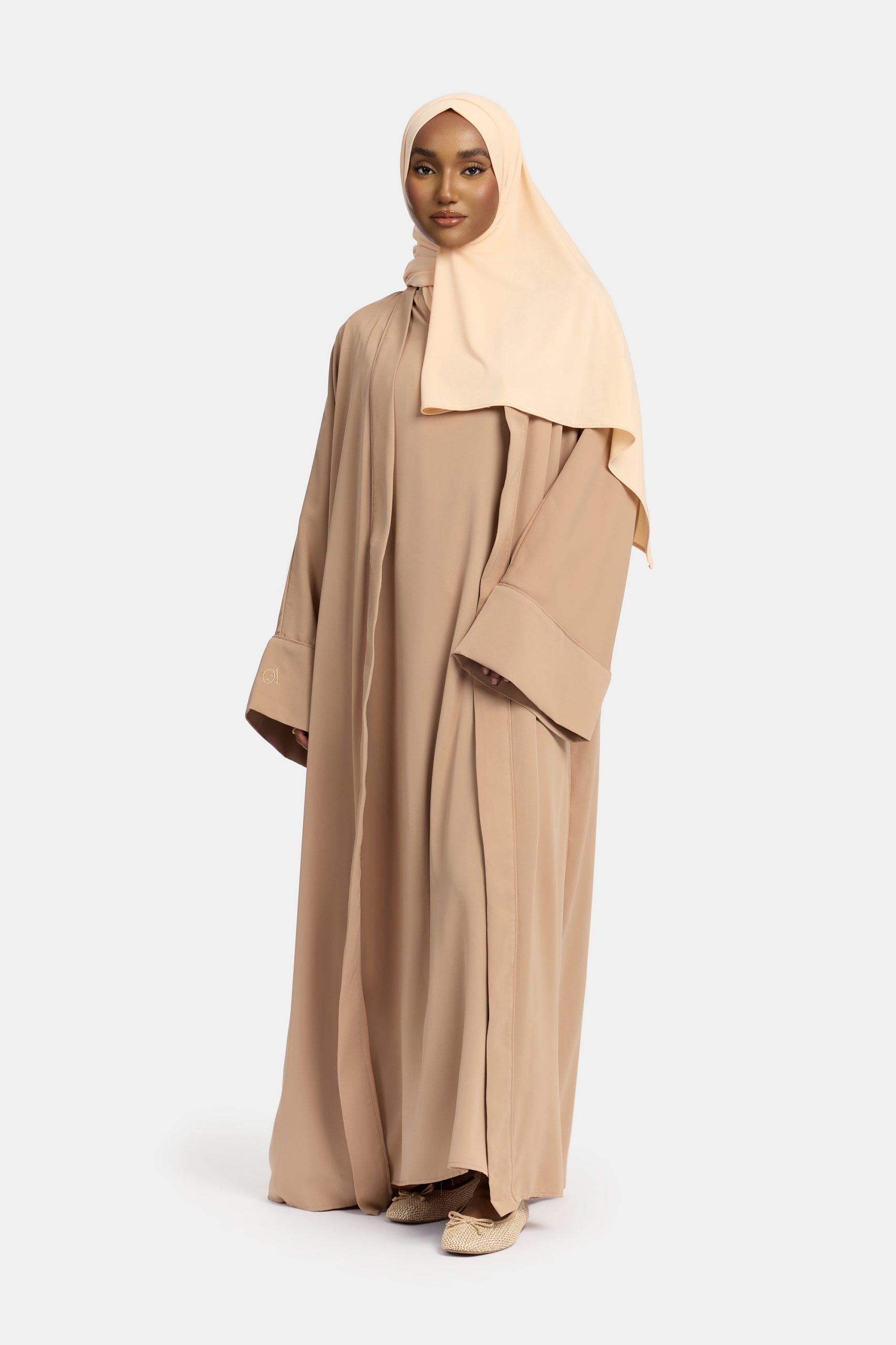 Oversized kimono and abaya set Taupe