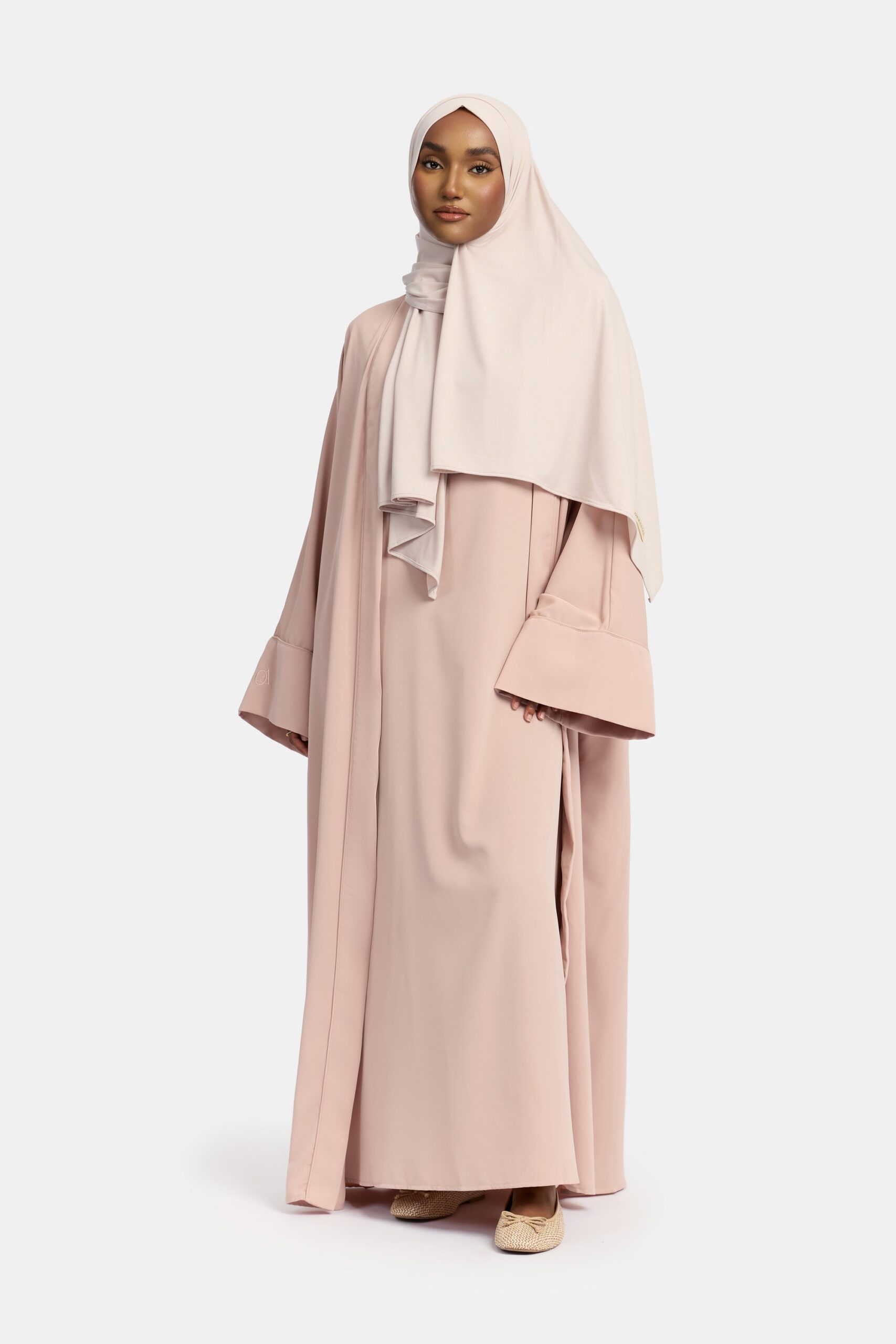Oversized kimono and abaya set Ivory Rose