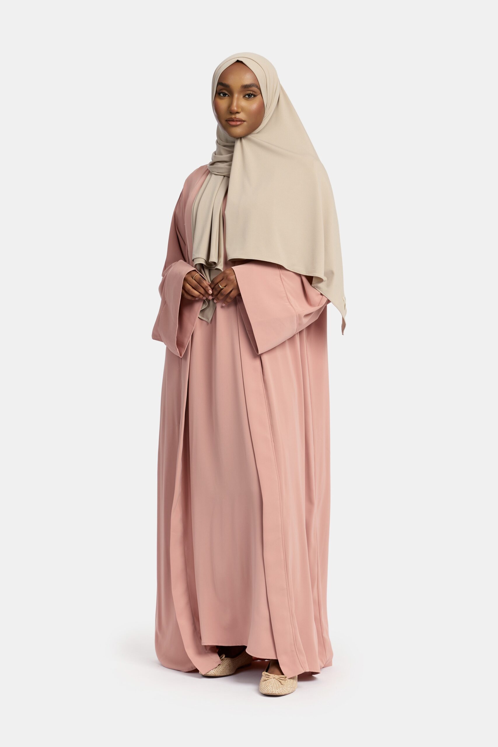 Oversized kimono and abaya set Old Rose