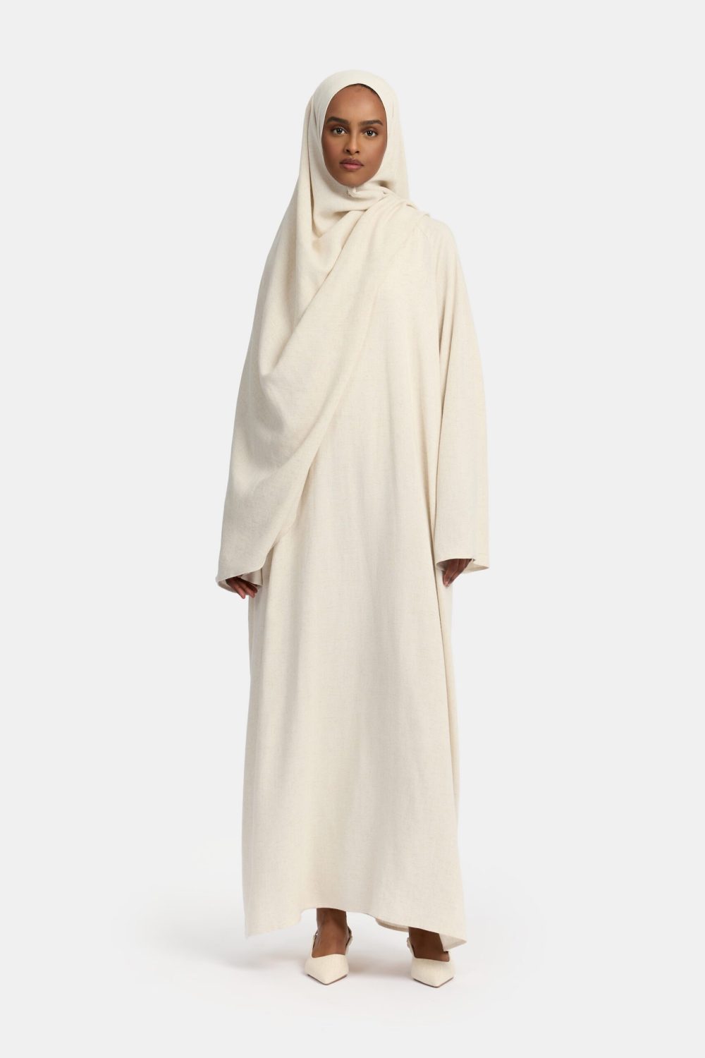 Linen abaya Cream - Afbeelding 2