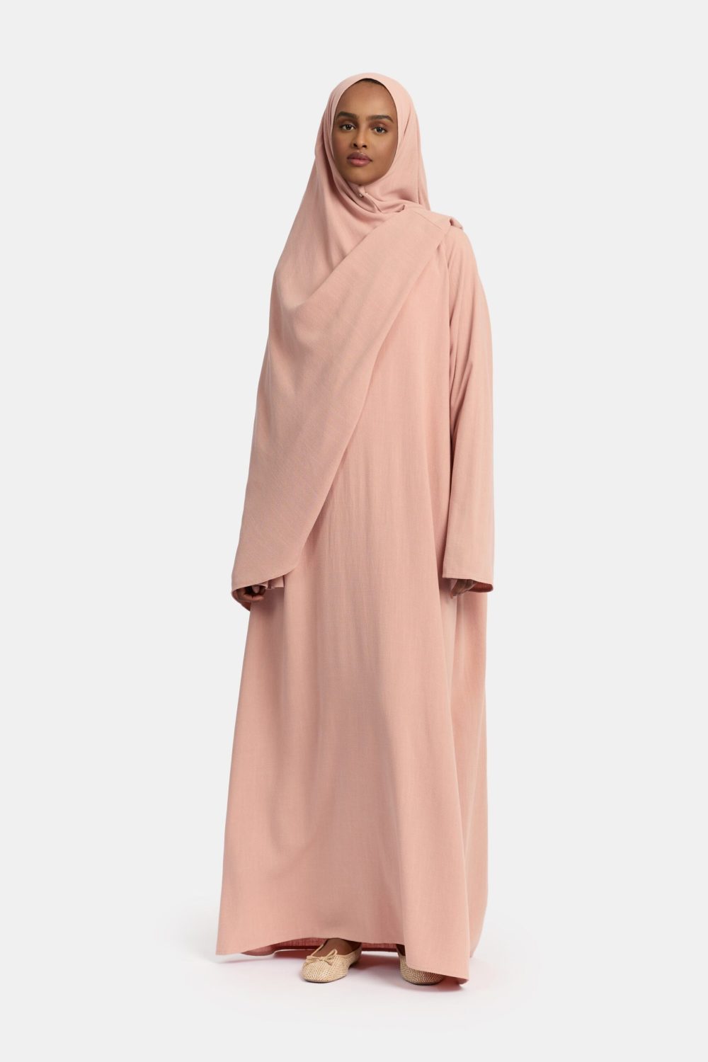 Linen abaya Dusty Rose - Afbeelding 2