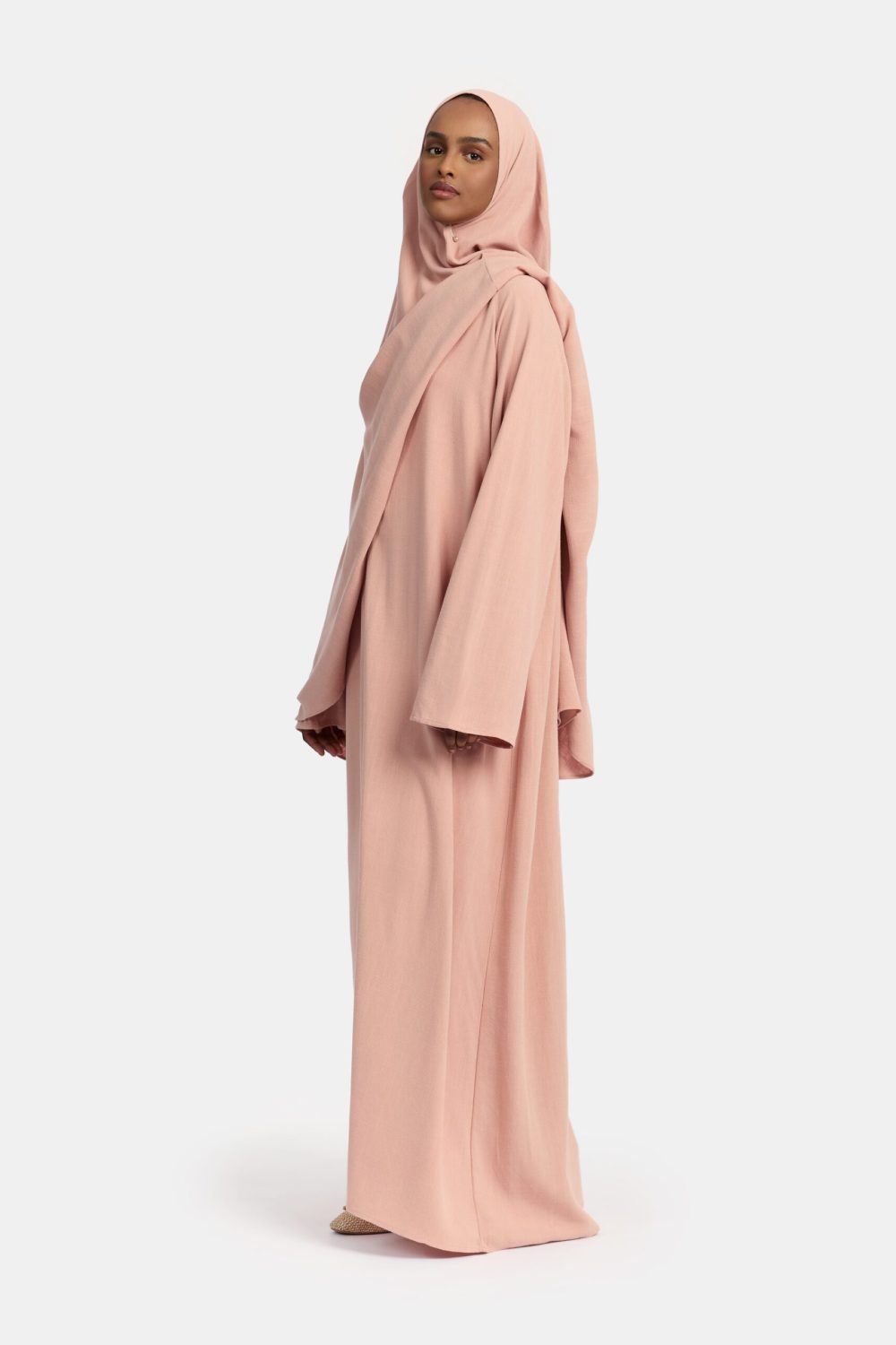Linen abaya Dusty Rose - Afbeelding 3