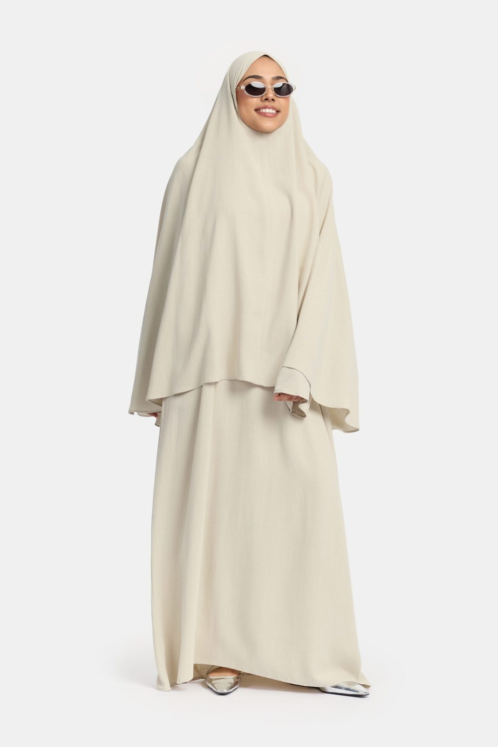 Linen khimar Light Grey - Afbeelding 2