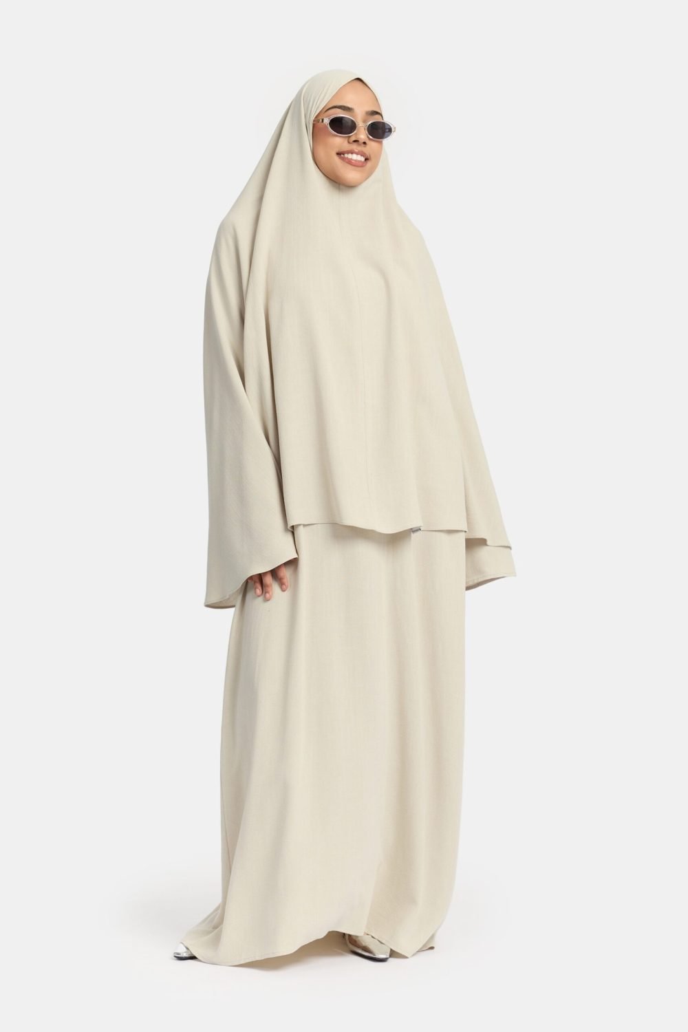Linen khimar Light Grey