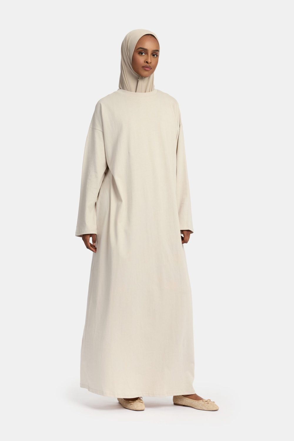 Cotton abaya Oat - Afbeelding 2