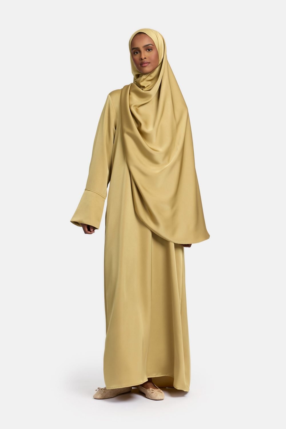 Simplicity abaya Silk Khaki - Afbeelding 2