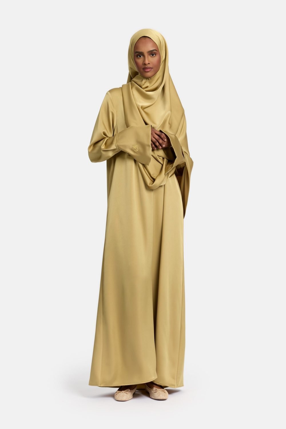Simplicity abaya Silk Khaki - Afbeelding 3