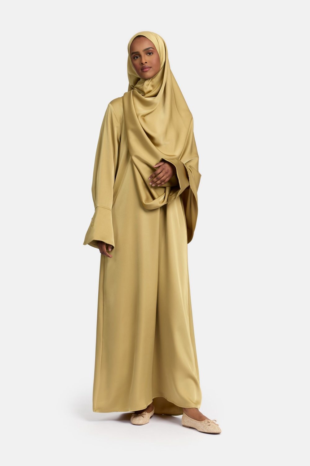 Simplicity abaya Silk Khaki