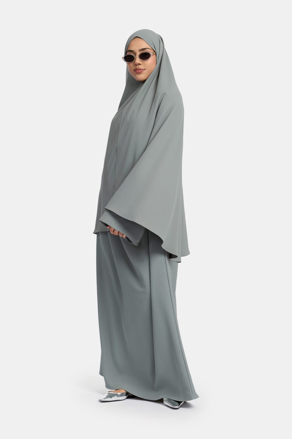 Heup khimar Slate Grey (Folded Grace) - Afbeelding 2