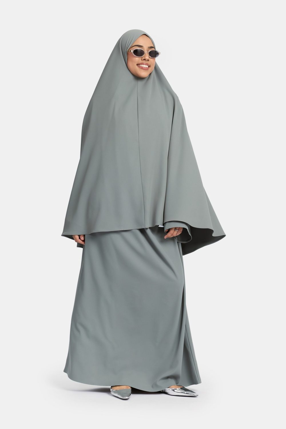 Heup khimar Slate Grey (Folded Grace) - Afbeelding 3
