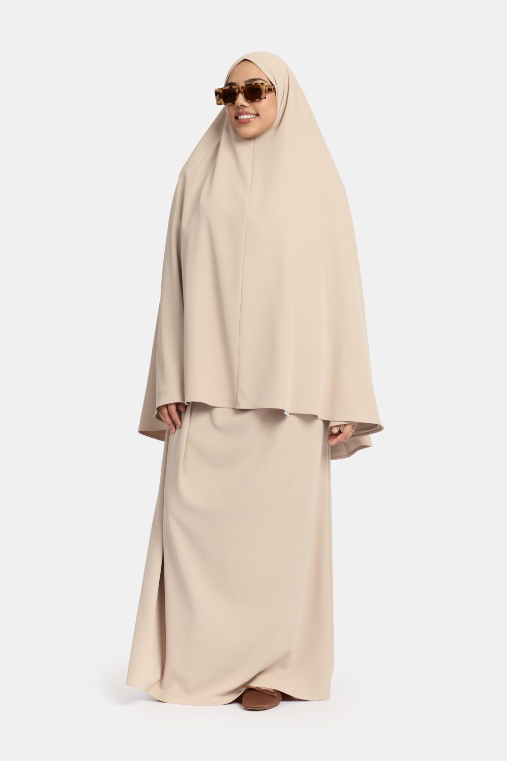 Heup khimar Powder Taupe (Folded Grace)