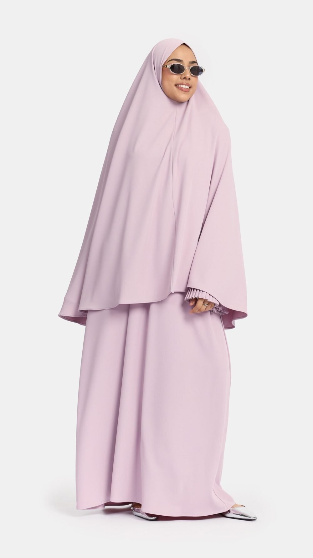 Heup khimar Pastel Pink (plisse collectie)