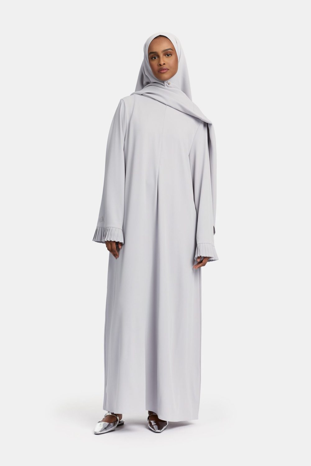 Plisse sleeve abaya Cloud