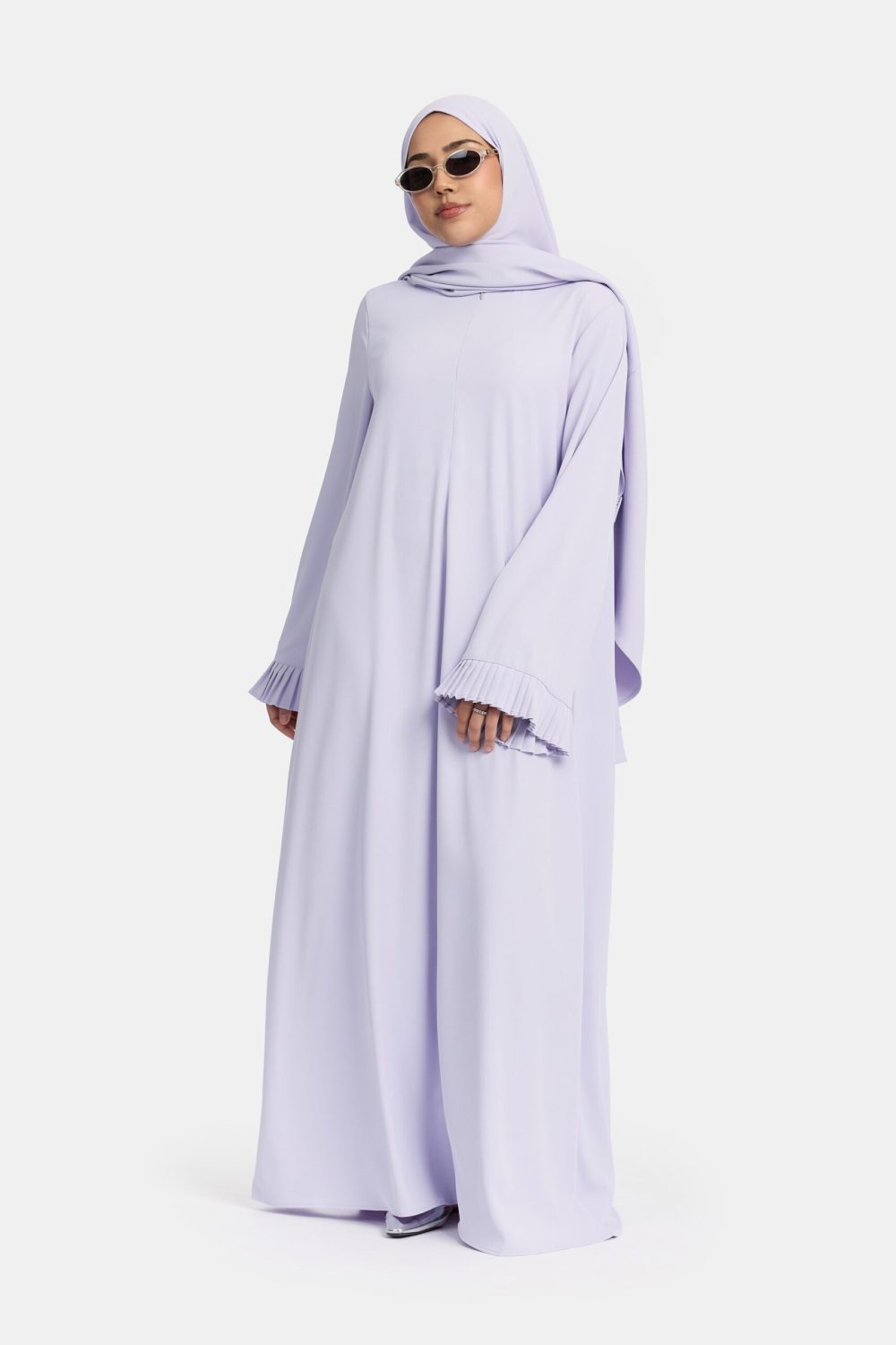 Plisse sleeve abaya Silver Blue - Afbeelding 2