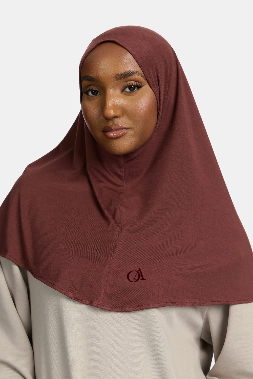 Bamboo jersey hijab Brunette