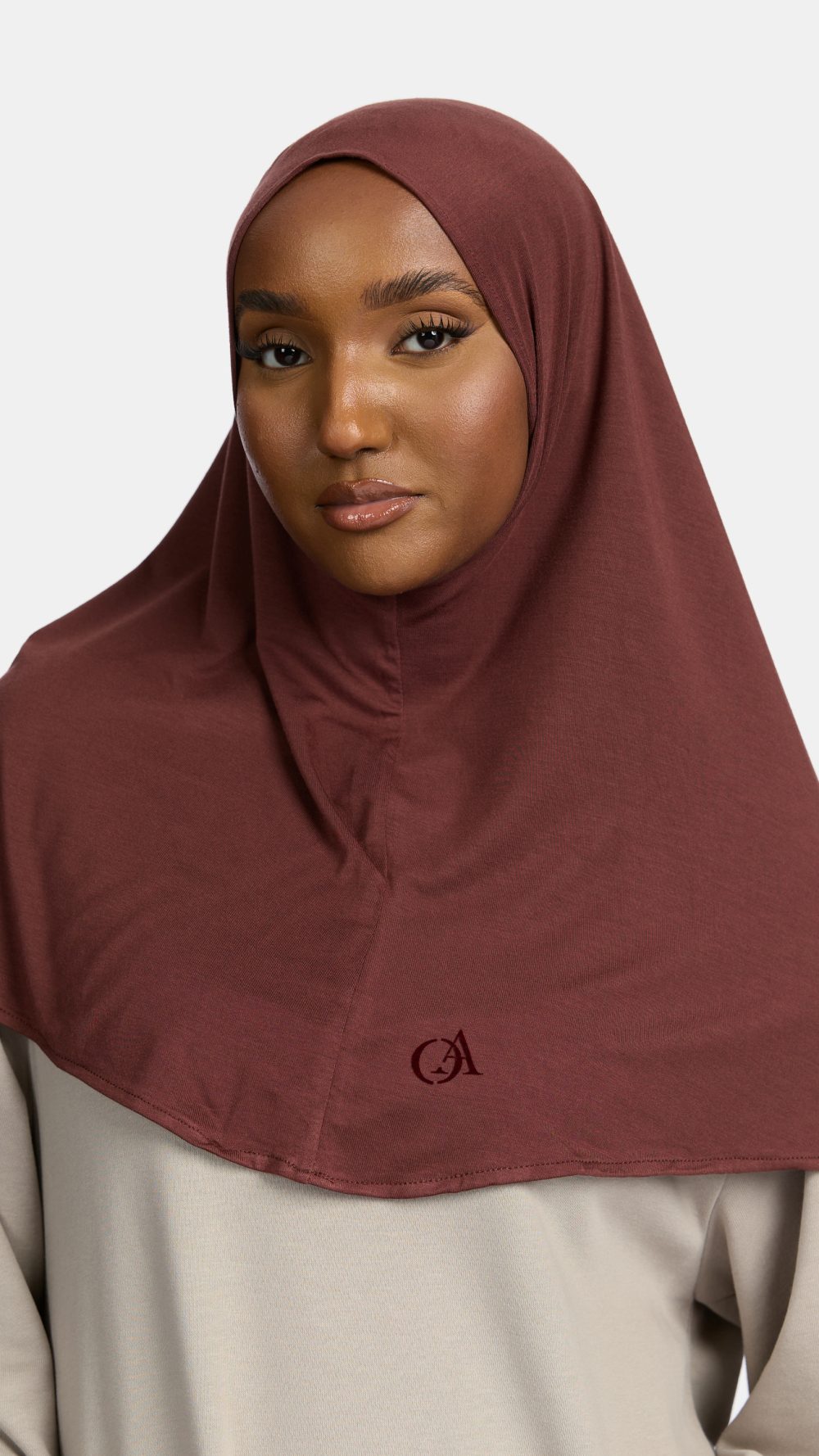 Bamboo jersey hijab Brunette