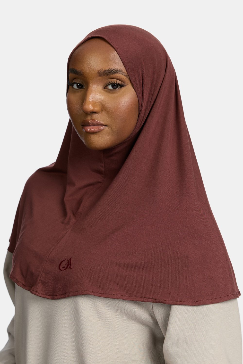 Bamboo jersey hijab Brunette - Afbeelding 2