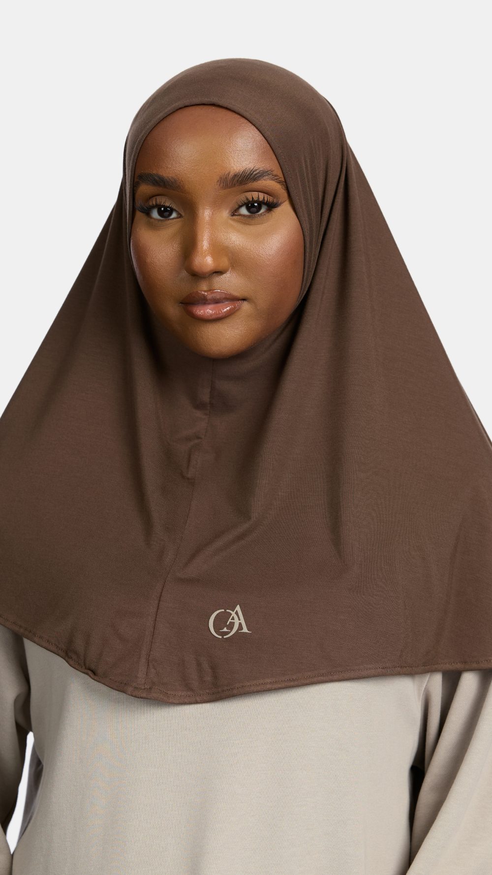 Bamboo jersey hijab Cacao
