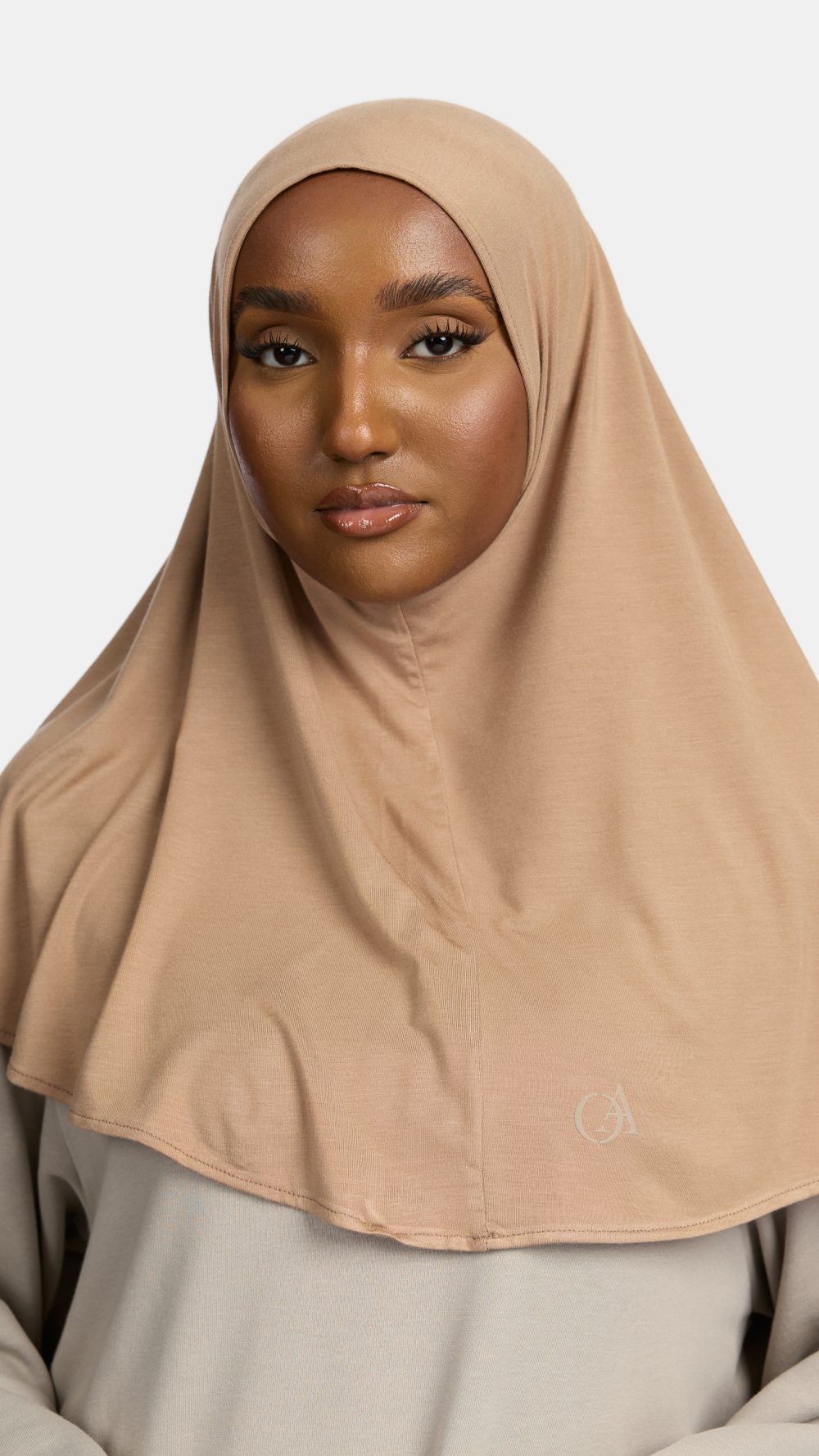Bamboo jersey hijab Cappuccino