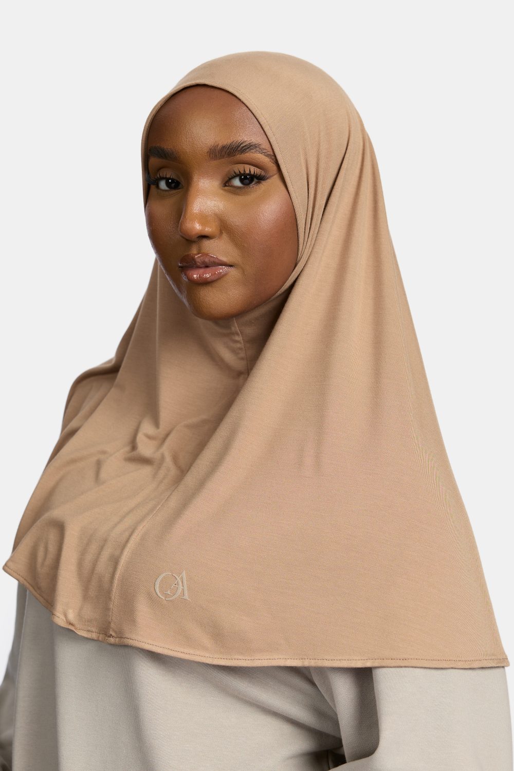 Bamboo jersey hijab Cappuccino - Afbeelding 2